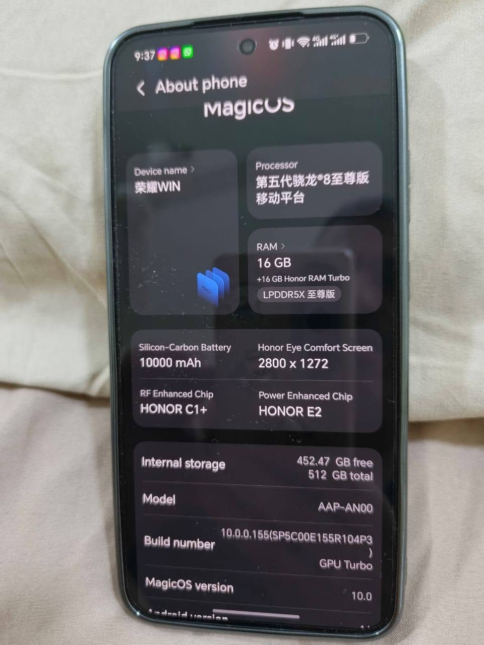 هونور WIN عالمي دبل شريحة
الروم عالمي وليس الاصدار 
رام 16 هارد 512 استخدام يوم واحد فقط وصله وسعر شراءه موجود بالصور شرط بلزكات الشركه وممشحون ولا مرة 
للبيع فقط فقط سعره مليون و100 الف يعني خسارة 100 
الف بيوم واحد ولله الحمد
سبب البيع الجهاز كلش اكثر من اللي جنت رايده وما رغبت نظام هونر 
رقمي ***********
