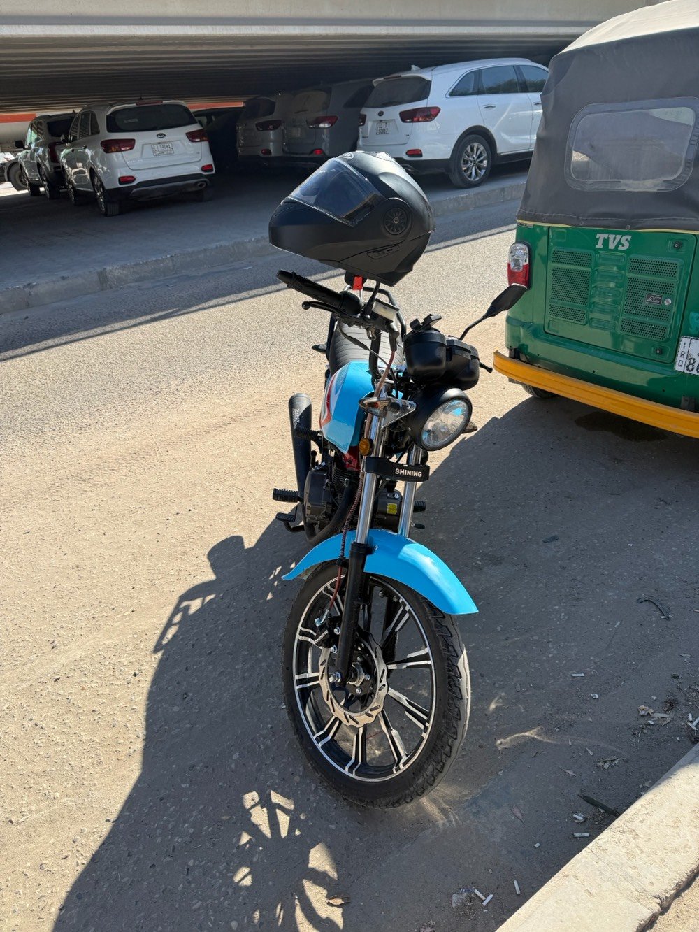 السلام عليكم دراجه كير خمس نمر نوع الدراجه شانييغ الدراجه ماشيه ١٣٥٤٠مكاني ناصريه مركز والدراجه جديده بعدها صار ٣اشهر من طلعتها من المعرض 