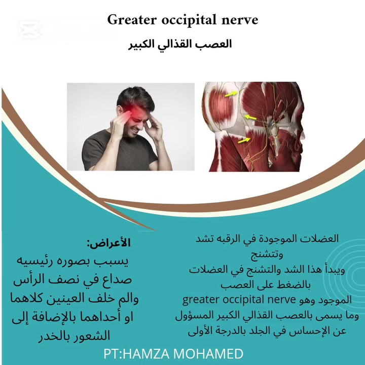 نصيحه في العلاج الطبيعي 

عضلات #الرقبه وألم #الرأس  

#استشارات_مجانيه 

المعالج الاختصاص/ حمزه محمد  
يوجد كادر نسائي 
ايام الدوام : يوميا ماعدا الجمعه 
📍 العنوان: [ عامرية الصمود - مجمع النور الطبي ] 
📞 للحجز والاستفسار: [  ***********  ]

