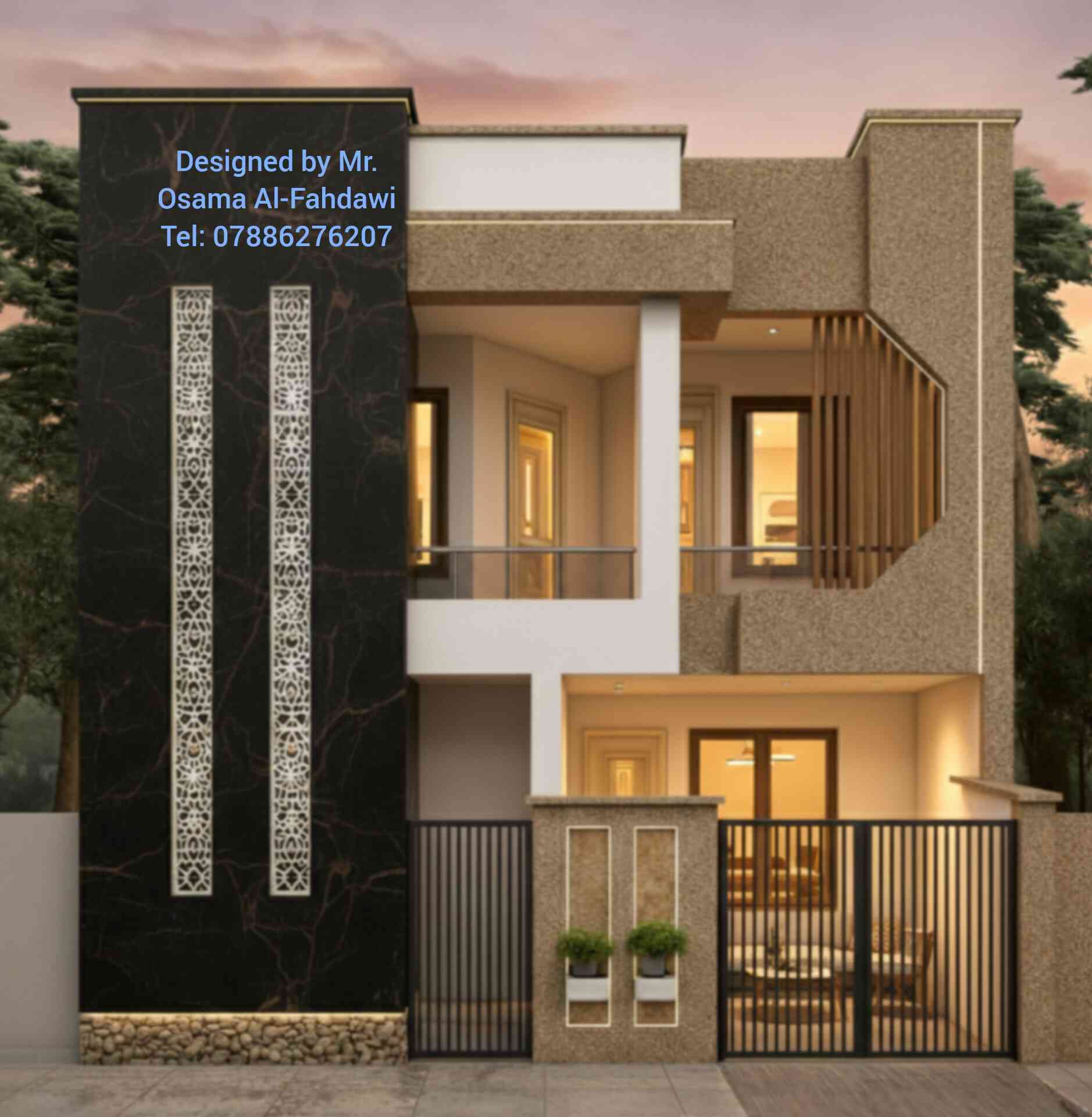 فخامة الـ Modern بمساحة 110م².. لمسة معمارية تليق بك 
​نحوّل مساحة أرضك إلى تحفة فنية بواجهة مودرن تجمع بين الجرأة والأناقة، لتتميز بدار تعكس ذوقك الرفيع واستثمارك الذكي.
​عن التصميم:
​واجهة مودرن: تناغم مثالي بين الرخام الداكن واللمسات العصرية مع توزيع إضاءة مدروس يمنح المنزل هيبة استثنائية ليلاً ونهاراً.
​استغلال ذكي: تصميم الواجهة يعطي إيحاءً بمساحة أكبر، مع دمج الخصوصية والجمال في آن واحد.
​ نصمم لك برؤية هندسية راقية، تهتم بأدق التفاصيل الخارجية لتجعل منزلك علامة فارقة في منطقتك.
​💻 خدماتنا أونلاين بالكامل: سهولة في التواصل، دقة في المواعيد، وإمكانية التعديل الفوري حتى نصل للنتيجة المثالية التي تطمح إليها.
​📲 للتفاصيل والاستفسار:
واتساب: ***********
المصمم: أسامة الفهداوي
​#تصميم_معماري #تصميم_واجهات #واجهات_مودرن #تصميم_عراقي #هندسة_معمارية #اكسبلور #ديكور_خارجي
​⚠️ تنبيه هام جداً بخصوص التنفيذ:
عزيزي المتابع، لضمان نجاح هذا التصميم على أرض الواقع، نود التأكيد على أن القياسات الدقيقة والنهائية محفوظة لدى المصمم
​إن أي محاولة للاجتهاد الشخصي بإضافة قياسات مجهولة أو تغيير الأبعاد قد تؤدي إلى أخطاء إنشائية ومعمارية فادحة (مثل ضيق الممرات، سوء التهوية، أو مشاكل في السلالم)، وهو ما وقع فيه الكثيرون للأسف. الالتزام بالمخطط الأصلي من المصمم هو ضمانك لبيت آمن وجميل.
