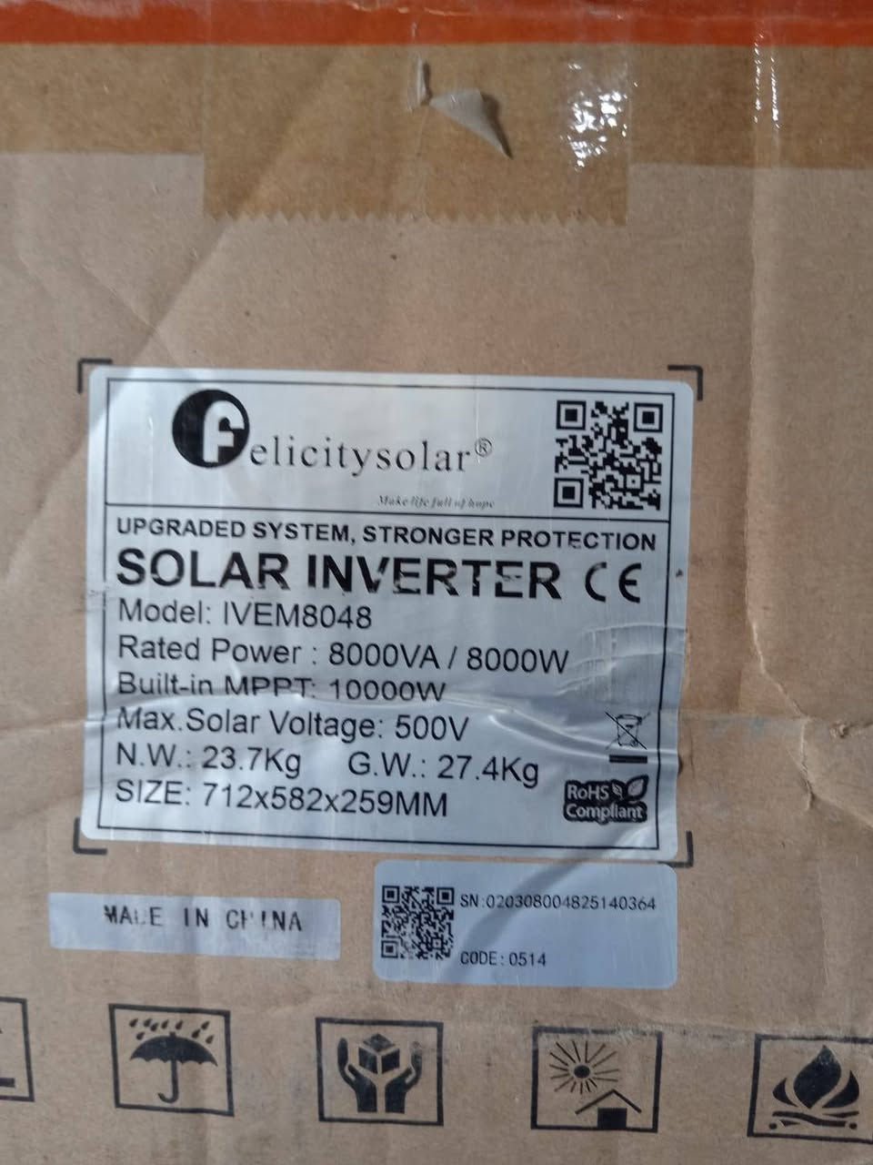 متوفر الان في 🌞 شركة سنلايت للطاقة الشمسية 🌞
بطارية 10KW كرينيد
انفيرتر  6KW  آيتل
انفيرتر 8KW  فليسيتي
الواح   615W  لونجي
كميه محدوده سارع بالحجز
***********
***********
