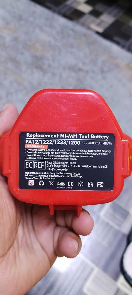 بطارية بديلة قابلة لإعادة الشحن من نوع (Ni-MH) السعر 20 الف
أهم مواصفاتها:
الجهد الكهربائي: 12 فولت.
السعة: 4000 مللي أمبير (4000mAh).
الطاقة: 48 واط في الساعة (48Wh).
نوع البطارية: نيكل-معدن هيدريد (NI-MH).

توصيل بصرة ولكل المحافظات


**إذا كنت صاحب هذا الإعلان وتريد حذفه لأي سبب، رجاءا أرسل رسالة إلى الدعم الفني**