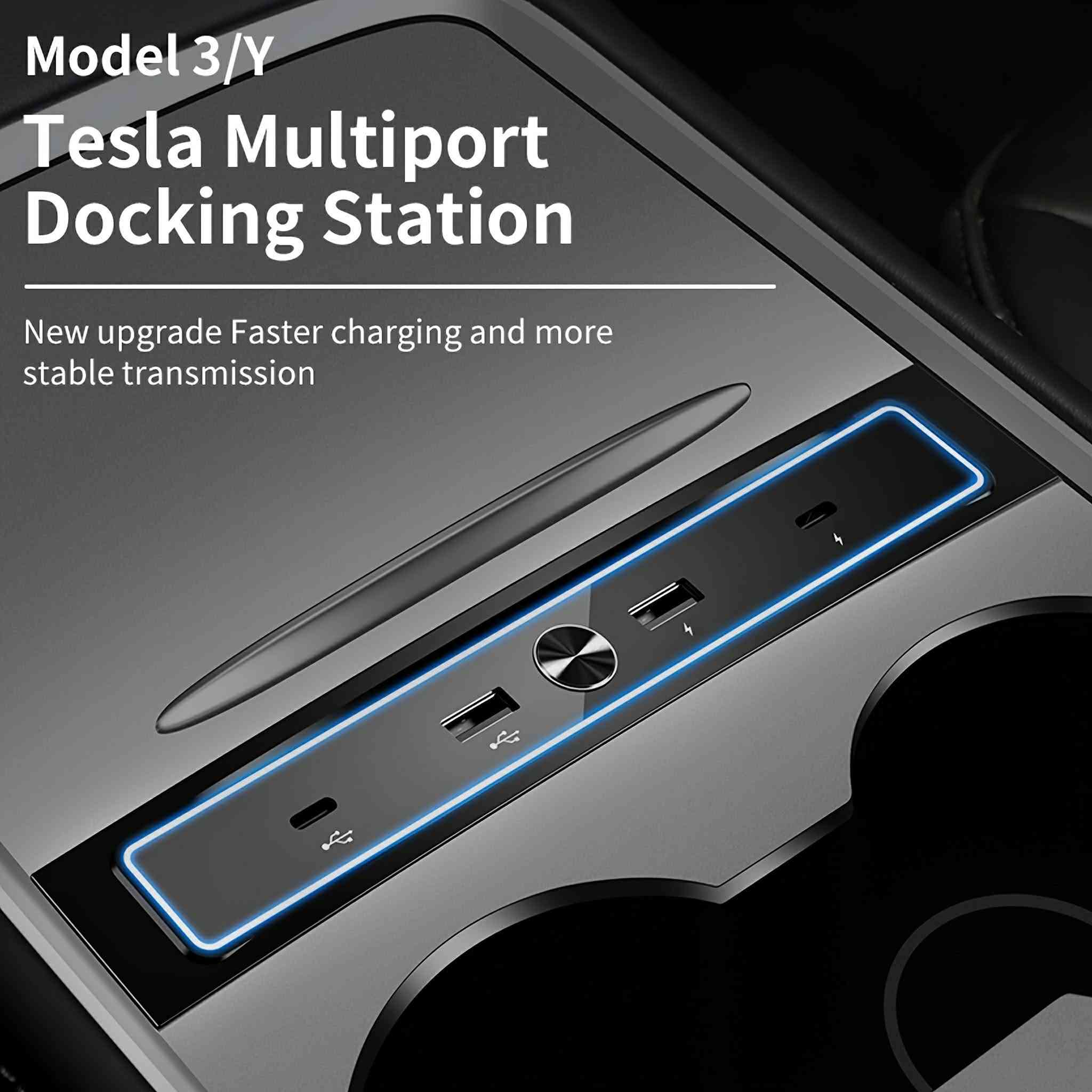 ترهم تيسلا 3 وترهم تيسلا y.
لجهاز هو قاعدة إرساء (Docking Station) من نوع Thunderbolt أو USB-C، تُستخدم لتوسيع منافذ الكمبيوتر المحمول وتوصيل أجهزة متعددة..
المنافذ: يحتوي على منافذ USB-A و USB-C لنقل البيانات وشحن الأجهزة. 
السرعة: يدعم تقنيات نقل البيانات السريعة مثل Thunderbolt 3 أو Thunderbolt 4. 
الشاشات: يمكن استخدامه لتوصيل شاشات عرض متعددة، بما في ذلك شاشات بدقة 4K أو 8K. 
التوافق: متوافق مع أجهزة الكمبيوتر التي تعمل بنظام ويندوز أو ماك التي تحتوي على منافذ Thunderbolt أو USB-C.


**إذا كنت صاحب هذا الإعلان وتريد حذفه لأي سبب، رجاءا أرسل رسالة إلى الدعم الفني**