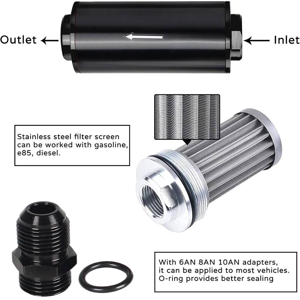 فلتر وقود مدمج (Inline Fuel Filter) من شركة EVIL ENERGY، وهو مصمم لحماية نظام وقود السيارة.
المميزات: يأتي مع محولات بمقاسات عالمية مختلفة (6AN, 8AN, 10AN) لتناسب تطبيقات متعددة. 

الوظيفة: قادر على فلترة البنزين، الديزل، ووقود E85، حيث يلتقط الجسيمات الملوثة بحجم 100 ميكرون السعر ١٥


**إذا كنت صاحب هذا الإعلان وتريد حذفه لأي سبب، رجاءا أرسل رسالة إلى الدعم الفني**