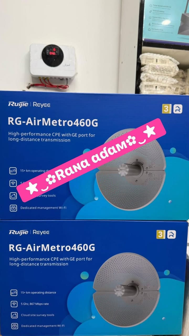 اقووووى عرررض وصل ب170.000 الف فقط لفتره محدوده😍
🔥💥 عرض خاص – Air Metro 460G 💥🔥
📡 ودّع ضعف الإشارة ومشاكل الباند!
اللنك الأقوى من رويجي بتقنيات حديثة وأداء يفوق التوقعات 💪

🔹 Air Metro 460G
✅ يدعم PTP و PTMP
✅ تردد 4960 – 5895 MHz
✅ واي فاي مدمج – برمجة من الموبايل مباشرة
✅ مدى 15 كم (مفتوح) / 2 كم (داخل المدن)
✅ باند 150 – 230 ميغا حسب النويز والمسافة
✅ أداء ثابت وتحمل عالي تحت الضغط
💥 ضمان 3 سنوات حقيقي 💥

🚚 توصيل مجاني إلى بغداد وجميع المحافظات
💰 السعر 170.0000
للتواصل والاستفسار ***********
عرض خاص – القطع الأخيرة – لا تفوّت الفرصة 🔥
