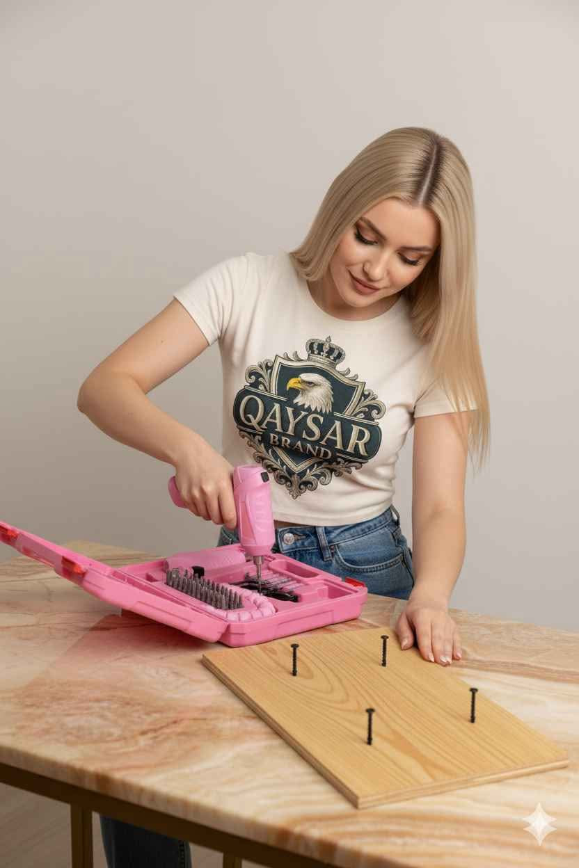 عدة أدوات كهربائية وردية متكاملة - الحل الأمثل لكل امرأة عصرية! 
 اجعلي منزلك ورشة عمل احترافية بلمسة أنثوية راقية!
هل تبحثين عن عدة أدوات عملية وأنيقة تجمع بين الكفاءة والجمال؟ نقدم لكِ العدة الوردية الشاملة التي صُممت خصيصاً للمرأة العصرية التي تحب الاعتماد على نفسها في أعمال المنزل والديكور!
 مميزات العدة الاستثنائية:
 مثقاب كهربائي لاسلكي قابل لإعادة الشحن:
تصميم عصري وردي أنيق يناسب ذوقك الرفيع
قوة أداء عالية لثقب الخشب والبلاستيك والمعادن الخفيفة
خفيف الوزن ومريح في الاستخدام لساعات طويلة
بطارية قابلة للشحن عبر كابل USB (مرفق مع العدة)
مثالي لتركيب الرفوف، الستائر، اللوحات، والديكورات المنزلية
 مجموعة شاملة من الملحقات الاحترافية:
في الجزء العلوي من العلبة:
 7 رؤوس مفكات متنوعة (Phillips & Flathead) بأحجام مختلفة
 مجموعة من القطع الكهربائية الفضية عالية الجودة
 8 قطع سوكت معدنية بمقاسات مختلفة للبراغي والصواميل
في الجزء السفلي من العلبة:
 وصلة مرنة وردية قابلة للثني للوصول للأماكن الضيقة
 مجموعة من لقم الثقب (دريل بت) بأحجام متعددة
 2 سلسلة لقم احترافية لمختلف أنواع البراغي
 كابل شحن USB عملي وسريع
 علبة حمل فاخرة:
صندوق تخزين وردي صلب ومتين
تصميم منظم بعناية لكل قطعة
يد حمل علوية مريحة للتنقل بسهولة
إغلاق محكم وآمن لحماية الأدوات
أقفال حمراء أنيقة وعملية
 لماذا تحتاجين هذه العدة؟
 الاستقلالية: لا داعي للانتظار أو طلب المساعدة لإصلاح الأشياء البسيطة  توفير المال: قومي بأعمال الصيانة البسيطة بنفسك دون الحاجة لفني  الإبداع: نفذي أفكارك الديكورية والحرفية بيديك  هدية مثالية: خيار رائع لكل امرأة عملية ومستقلة  جودة عالية: مصنوعة من مواد متينة تدوم طويلاً
 مثالية لـ:
تركيب وتعليق الإطارات واللوحات الفنية
تجميع الأثاث الجديد
إصلاح الأجهزة المنزلية البسيطة
مشاريع الديكور والحرف اليدوية (DIY)
صيانة الألعاب والأجهزة الإلكترونية
أعمال البستنة والحديقة
تركيب الرفوف وخزائن المطبخ
 خدمة التوصيل:
يوجد لدينا توصيل لكل العراق:
 بغداد: 5000 دينار فقط
 المحافظات: 8000 دينار فقط
 للاستعلام والحجز:
مراسلتنا عبر الواتساب:  ***********
 نستقبل طلباتكم يومياً  خدمة عملاء متميزة  عروض خاصة للكميات
 ملاحظة مهمة:
هذه العدة ليست مجرد أدوات... إنها استثمار في استقلاليتك وثقتك بنفسك! اجعلي كل ركن في منزلك يعكس لمستك الخاصة دون الحاجة لأحد.
 اطلبي الآن ولا تفوتي الفرصة!
اللون الوردي الأنيق + الأداء الاحترافي = العدة المثالية لكِ!
 للحجز الفوري راسلينا على الواتساب: ***********
 لأن كل امرأة تستحق أن تكون مستقلة وقوية بغداد, العراق
