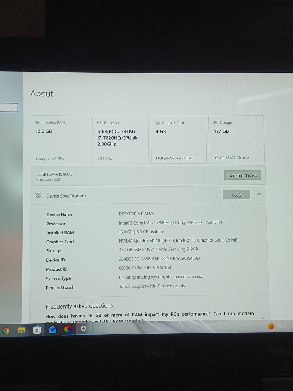 لابتوب للالعاب والهندسة - شاشة لمس
‏المواصفات :
‏المعالج: Core i7-7820HQ (فئة HQ)
‏كرت الشاشة خارجي: NVIDIA Quadro M1200 (4GB)
‏كرت الشاشة الداخلي: (8GB) Intel HD Graphics 630
‏الرام: 16GB DDR4.
‏الهارد: 512GB SSD NVMe (سريع جداً).
‏الشاشة: 15.6 بوصة بدقة FHD تدعم اللمس (Touch Screen).
‏(مخصص للهندسة والمونتاج والألعاب Gaming).
‏النظام: Windows 10 أصلي.
‏وياه ماوس Gaming وجنطة
‏السعر:575 الف
‏الموقع: بغداد_الدورة
‏واتساب: *********** او اكتب تعليق واراسلك
‏
