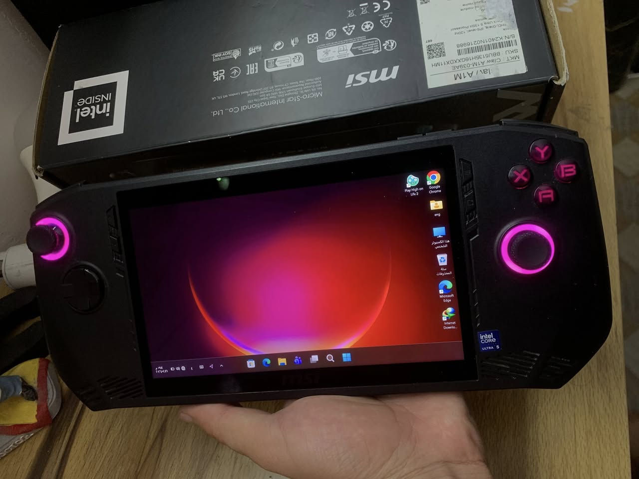السلام عليكم ووحمه الله
كونسول الكيمنك المحمول Msi Claw A1m
جهاز نضافه حلوه بدون خلل او اي ملاحضه مضمون
بمواصفات
شاشه حجم ٨ انش بمعدل تحديث ١٤٤هرتز
معالج Ultra 5H الجيل الخامس عشر فئه H الكيمنك الثقيل
كرت الشاشه Intel ARC افضل كروت انتل للكيمنك
هارد ٥١٢ كيكا
رامات ١٦ كيكا نوع LPDDR5 
الجهاز اكيد فول كيمنك و بامكانيه تشغيل كافه الهندسيات او المونتاج 
السعر ٤٤٥ الف فقط
بغداد وبوجود 🚚 
تواصل***********

