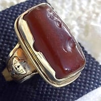 خاتم عقيق يماني • صياغه يدويه • قياس ٢٢