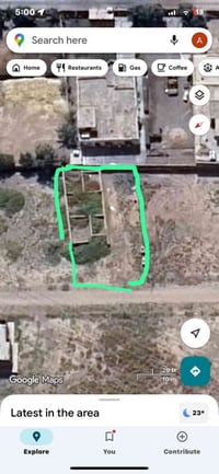 قطعت ارض للبيع زراعي سند 25 المساحة 665مبنية نص هيكل السعر 71مليون وبي...