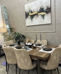 طقم جلوس • كنبتين و٤ صغار • ميز الطعام