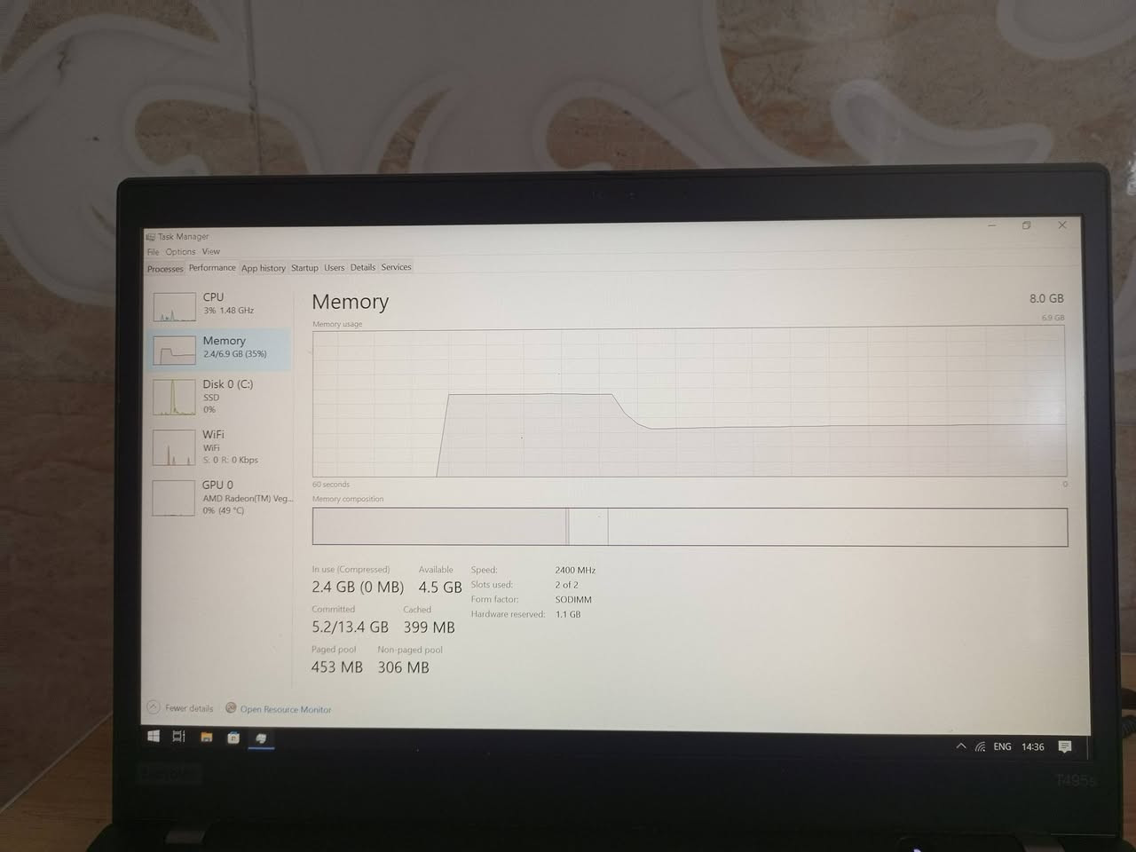 Lenovo ThinkPad T495s Laptop
Specifications:
Ryzen 5 3600U pro

Vega 8 1GB VRAM (expandable to 2GB)

8GB DDR4 2400MHz RAM

14-inch 60Hz Screen
Windows 10 Pro (Activated)
Price: 400,000 IQD
Location: Karbala (No Delivery)
Phone: ***********
