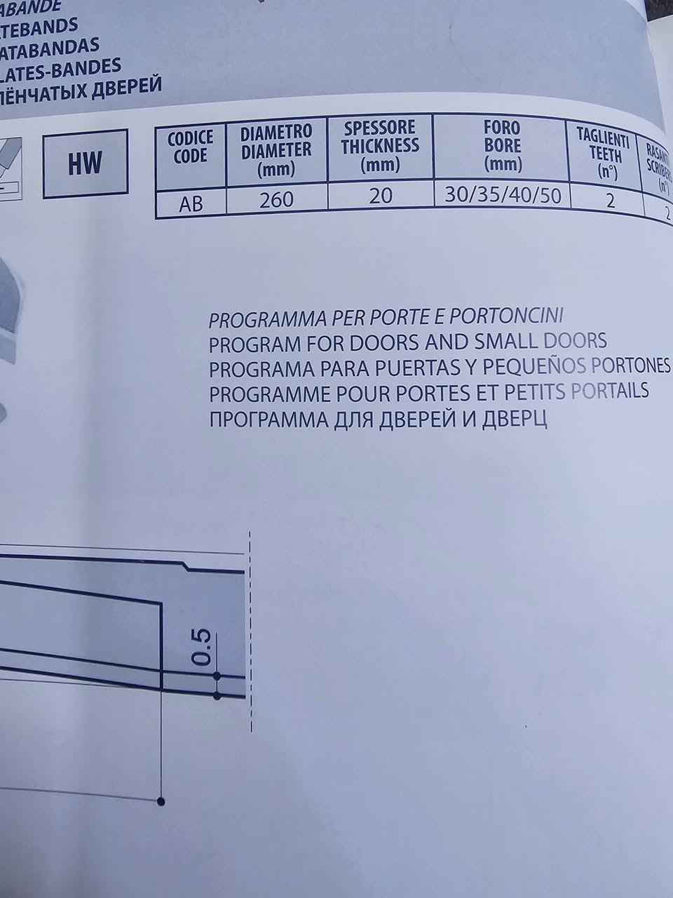 السلام عليكم 
طوبة فريزة لصناعة الابواب من الخشب الخام ( تعباه ) 
ايطالية الصنع شفرات ثابتة قابلة لاعادة السن ( الحد ) 
مه امكانية انتاج 3 موديلات من النقشات 
العرض الاجمالي 26 سم 
السمك 2 سم 
فتحة الشفت 35 ملم 
4 شفرات 
متوفر لدينا اكثر من 150 موديل طوبة فريزة 
السعر 350 دولار 
مع امكانية التوصيل 
للتواصل  ***********
