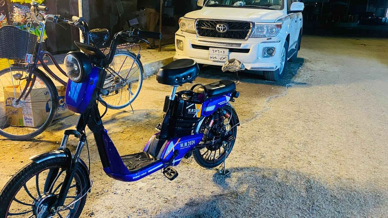 السلام عليكم دراجه شحن للبيع بسعر مناسب بيه بطاريه واكفه العنوان ديالى الرقم ***********
