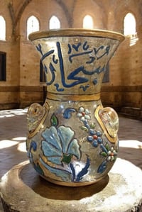 مشكاة زجاج • نفخ يدوي • مينا بارز