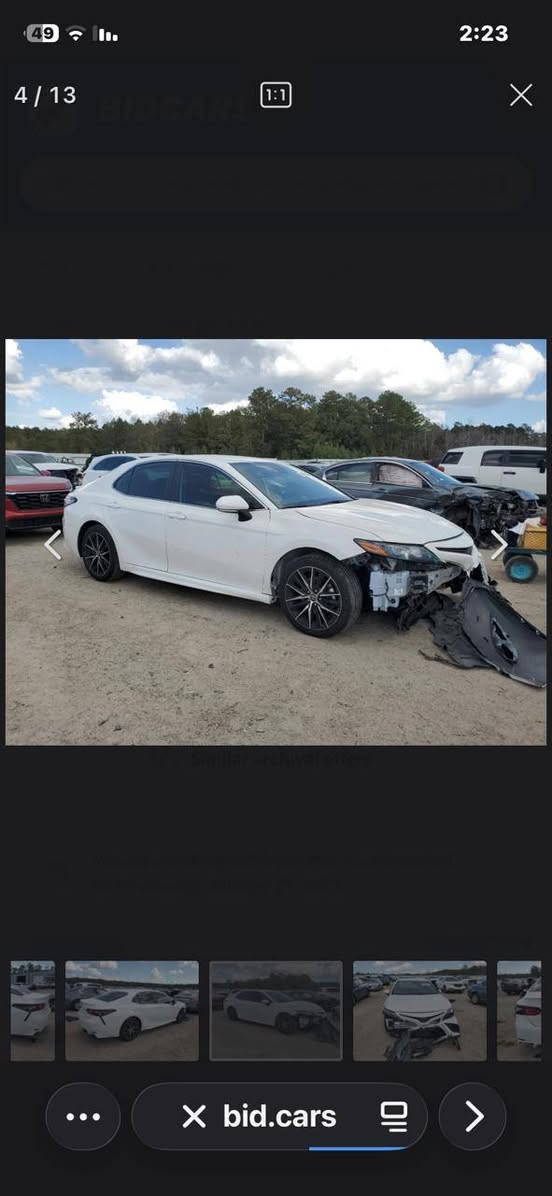 كامري وارد امريكي.
موديل:2023 SE
رقم بابل دولي
الحادث:🛑 دعاميه اماميه فقط وبيها كلير من امريكا الصور مرفقه داخل المنشور مع رقم الشاصي👁️
مكينه:4سلندر المرغوب
رادار امامي〽️
كير:8نمر
داخل:جلد كنتاره
كشن كهرباء
ويل كب رياضي كروم اصلي
شفتات ستيرن
فول تحكم ستيرن
السياره فول عده البصمه والفتحه
جواها تخم تاير السياره جاهزه على اخر حبايه معايزه مصرف ولو ربع 
للاستفسار: ***********
مكان السياره📍 حله مركز المدينه
السعر 168 مجالها بسيط
