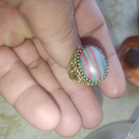 خاتم متوج بحجر الشاكرات السبعه قديم شرط اصلي طبيعي رباني للبيع 0787457...