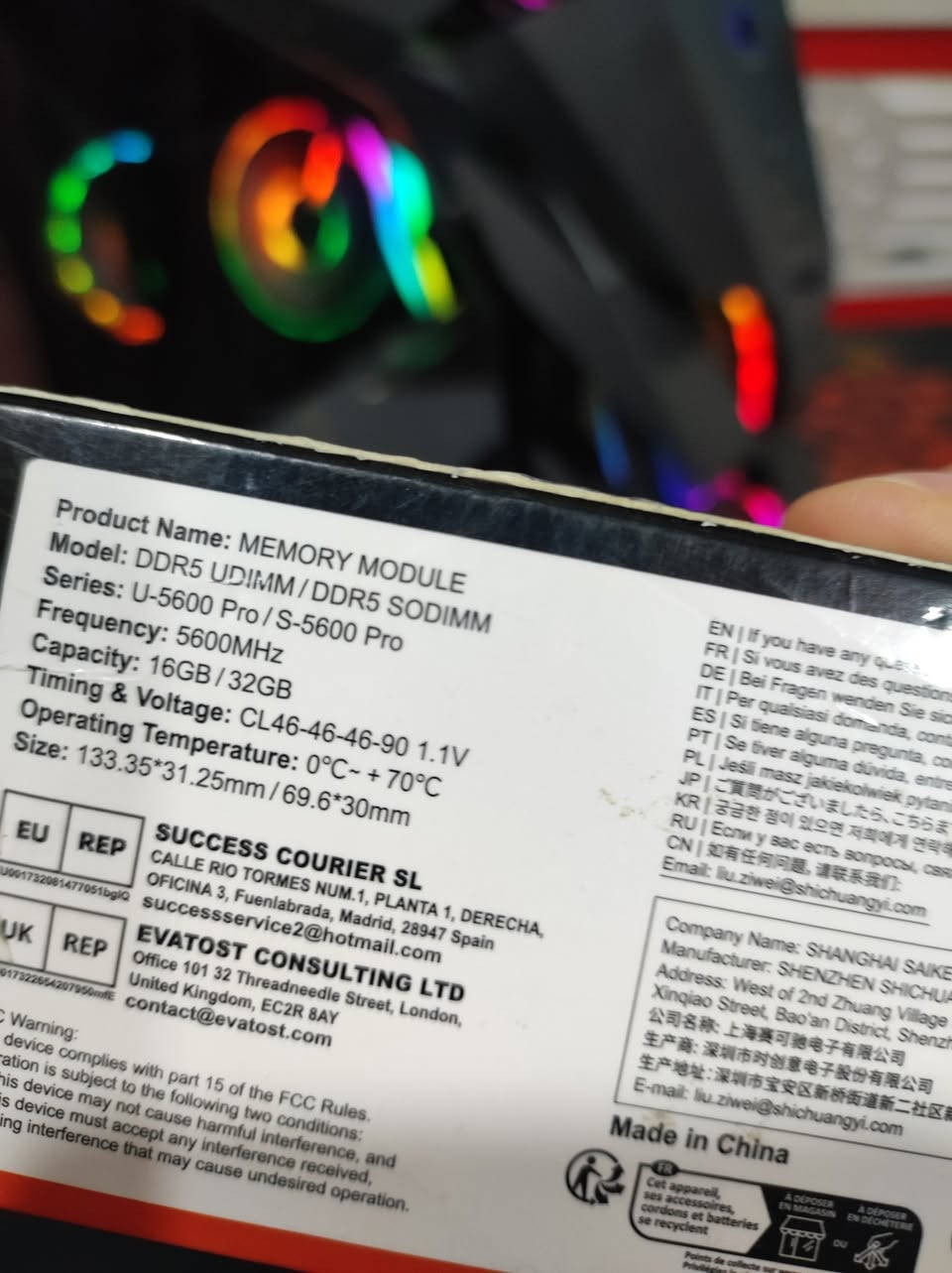 السلام عليكم

🔧🧩 رام DDR5 :/

▫️  RAM:/ { SIX  32GB ( 1x32GB ) DDR5  5600MHZ  }
▫️ باكيتة كامل لوك

💰 السعر: 365,000 دينار عراقي 🔒
📍 مكاني: بغداد - الأعظمية
🚚 التوصيل: بغداد (4 آلاف) | المحافظات (5 آلاف)
📞 رقمي: ***********
