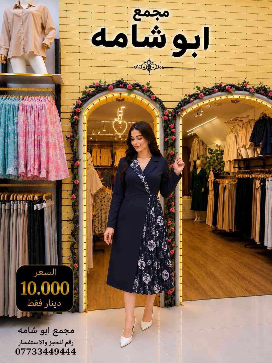 💖 السعر 10,000 دينار فقط 💖 ✨ فستان موديل 90 بتصميم أنيق وخامة مميزة، مناسب للإطلالات اليومية والمناسبات. 📍 متوفر الآن في مجمع أبو شامه 📞 للاستفسار والحجز: *********** سارعوا بالحجز قبل نفاد الكمية 🌷
