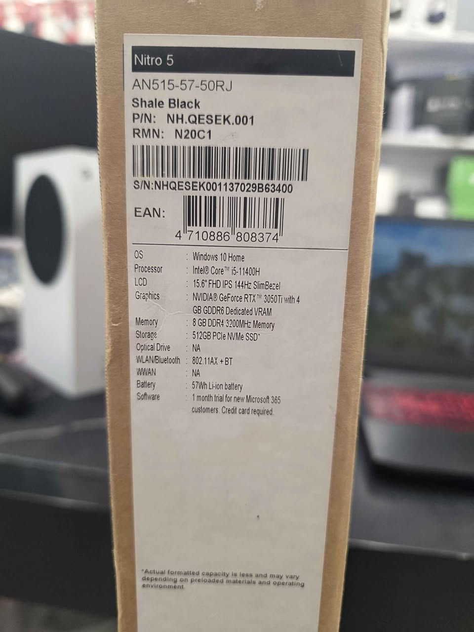 Model | AN515-57-50RJ

CPU | Core I5 -11400H
GPU | 3050TI 4G
RAM | 16GB DDR4
Hard 1 | 512GB SSD NVME
HARD 2 | 512GB HDD
Screen | 15.6' FHD 144hz كويسينجاك, أربيل


**إذا كنت صاحب هذا الإعلان وتريد حذفه لأي سبب، رجاءا أرسل رسالة إلى الدعم الفني**
