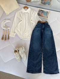 قميص مع بنطلون جينز  القياسات 38/ 40 42 44 46 48  خدمة توصيل لجميع محا...