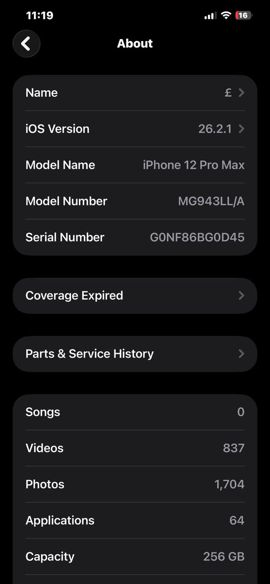 السلام عليكم
ايفون 12pro max 
لون ذهبي
ذاكرة 256
نموذج m
بطارية 72
جهاز نضيف وبلادي فقط مبدل شاشة اصلية 3 خيارات
ملحقاتة الباكيت والشاحنة الاصلية مال شركة ابل
مكاني بغداد العامرية ***********
السعر 450 وبي مجال
