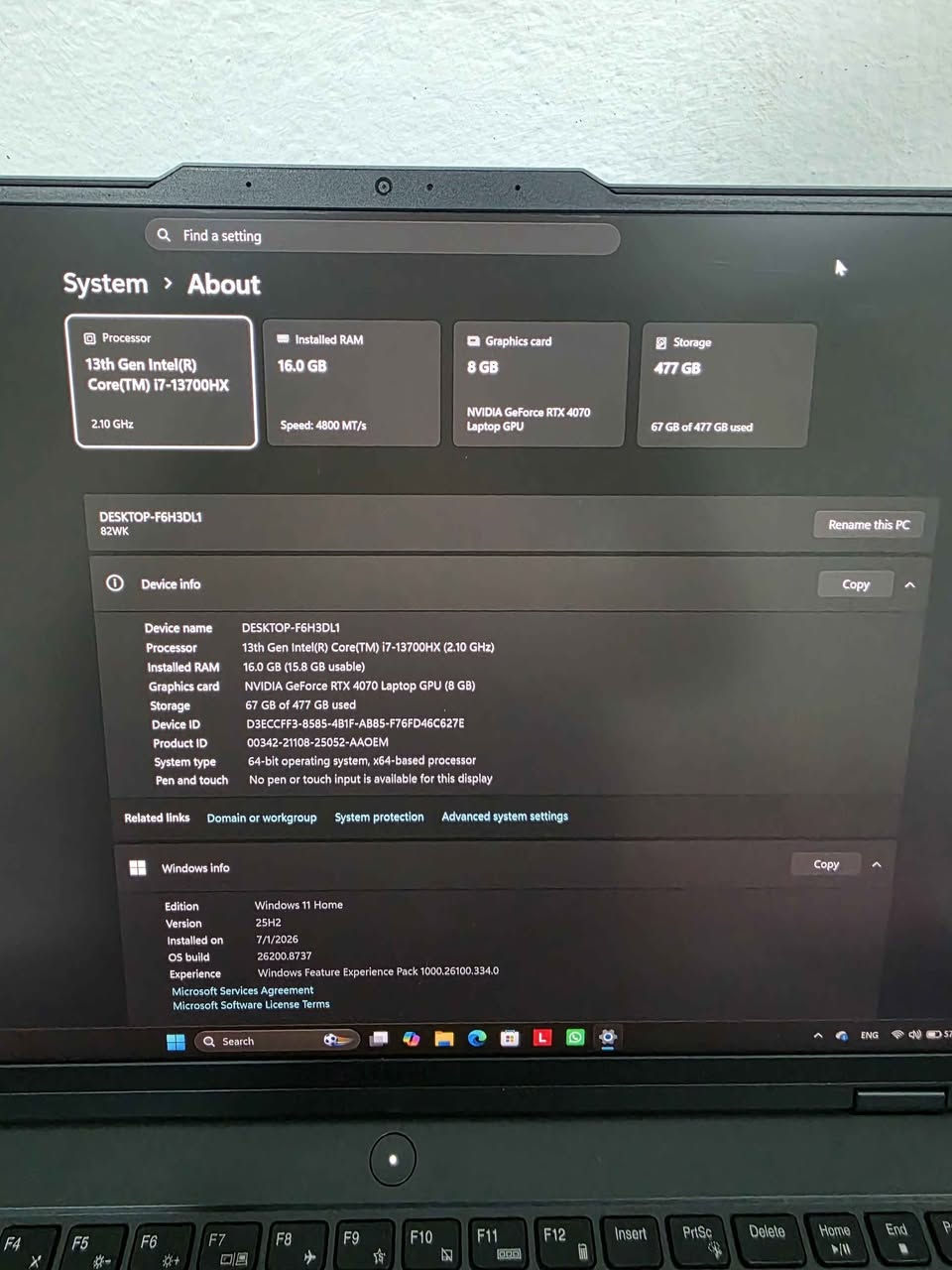 Lenovo legion 5 pro لبيع
Core i 7 13700HX 16 Core
 Rtx 4070 8GB 140W 
Ram 16GB DDR5 
Nvme 512 GB 
2.5K.165hz
١٨٠٠٠٠٠الف بيهي مجال بسيت دهوك, العراق


**إذا كنت صاحب هذا الإعلان وتريد حذفه لأي سبب، رجاءا أرسل رسالة إلى الدعم الفني**