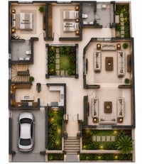 حديقة داخلية • غرفتين ماستر • مهندسة بنين الياسري