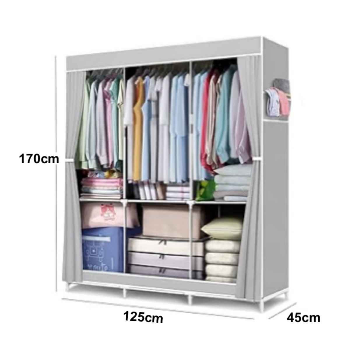 صندوق يحتوي على خزانة ملابس محمولة ومتعددة الوظائف. 
الميزات: جودة عالية ومضمونة.
الوظيفة: تخزين متعدد الأغراض للملابس والأحذية وغيرها.
المواد: مصنوعة من القماش والمعدن.
الأبعاد: 130x45x170 سم بغداد, العراق


**إذا كنت صاحب هذا الإعلان وتريد حذفه لأي سبب، رجاءا أرسل رسالة إلى الدعم الفني**