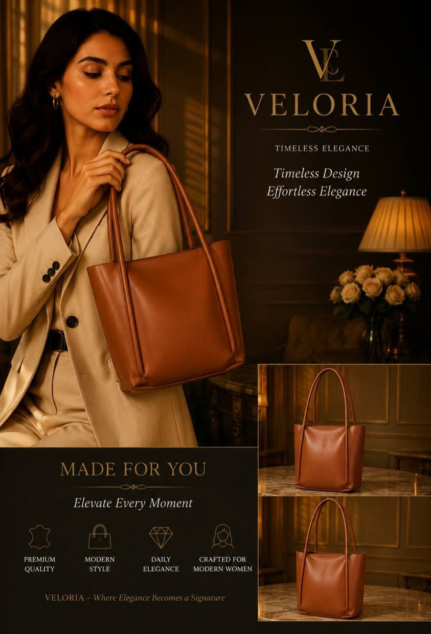✨ مرحباً بكم في VELORIA ✨
حيث تلتقي الأناقة بالفخامة في كل تفصيل 🖤
نقدم لكم تشكيلة مختارة من الحقائب النسائية التركية عالية الجودة، بتصاميم عصرية وخامات فاخرة تمنحك إطلالة راقية في كل مناسبة.

السعر 15 الف دينار عراقي
توصيل جميع محافظات العراق 3 الف
للحجز تواصل دايركت 
او الاتصال ***********
