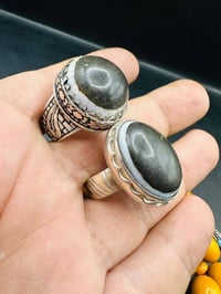 الجزع اليماني الصحيح جزع بقري يماني فضه 925 صياغة يدويه ثقيله للحجز وا...