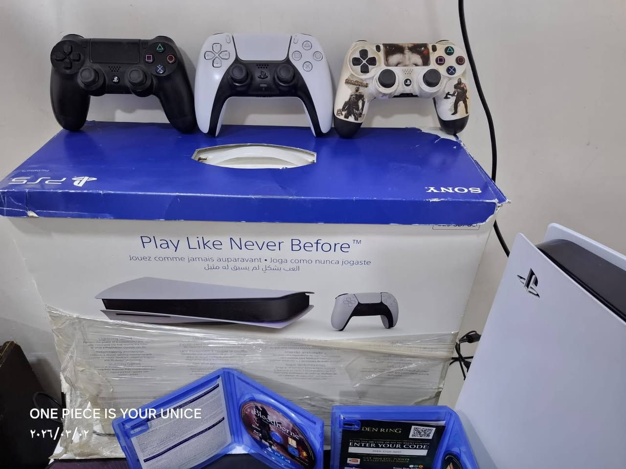 بلي فايف للبيع بسعر 725 ألف
البلي استخدام قليل ما داخل تصليح أبداً نظافة 100%
النظام اخر تحديث على ما اعتقد جان 12.60

يده فايف وحده و اربع يدات فور اثنين اصلي و اثنين تجاري
مع ماوس و كيبورد و ماوس باد و سماعة و يو بي اس بطاريته شويه تعبانه شويه 

أقراص أيلدن رينج عربي و بلود بورن نسخة السنة و فيفا 22
معو حساب ايلدن رينج و روكت ليك اذا تبيعه سعره مو اقل من 30 ألف بس احسبه هدية 

اذا تريد تشتري كلشي جديد يطلع عليك اكثر من 900 ألف!!


**إذا كنت صاحب هذا الإعلان وتريد حذفه لأي سبب، رجاءا أرسل رسالة إلى الدعم الفني**