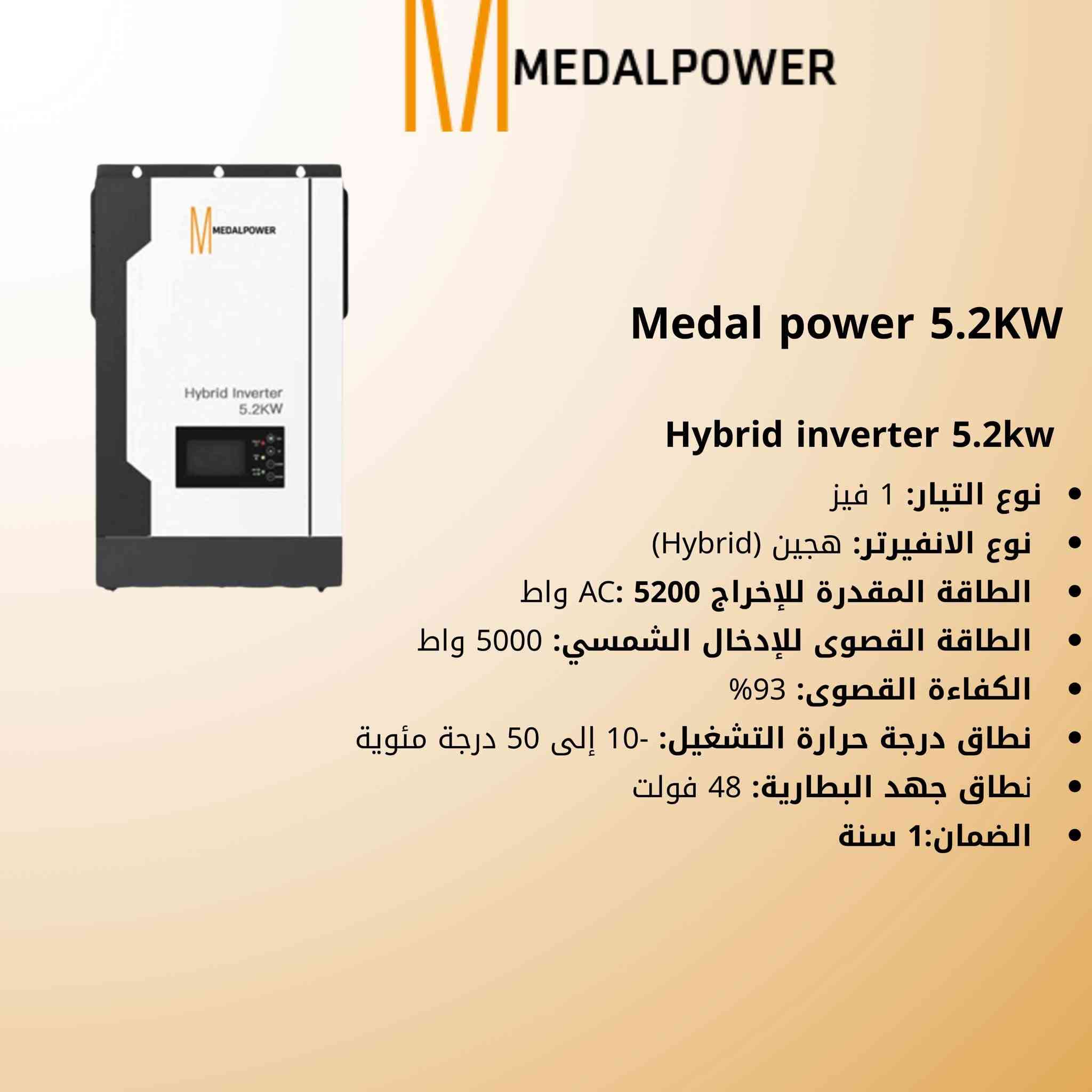 انفيرتر 5.2 kw من شركة ميدل باور جديد غير مستعمل فقط جان بالعرض 
السعر : 350$ 
للتواصل واتس اب : ***********
