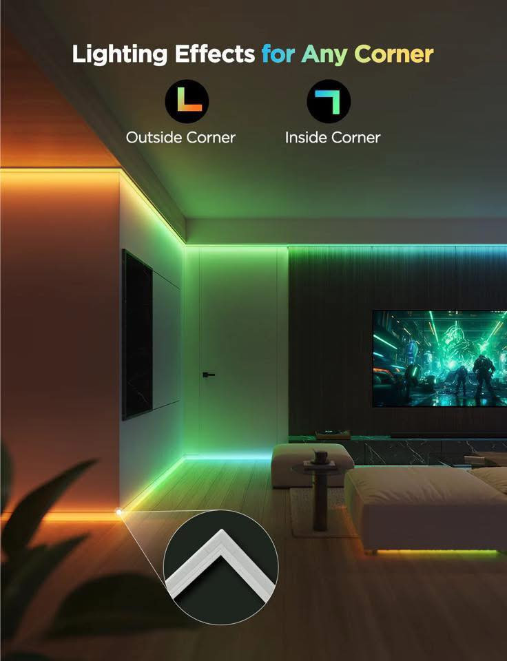 Govee Strip Light with Cover
مقياس (5متر)
 نقلة نوعية في عالم الإضاءة الذكية! ✨
هل مللت من شكل شريط الليد التقليدي ونقاط الإضاءة المكشوفة؟ حان الوقت لترقية غرفتك مع موديل Govee H61B5 الجديد كلياً! 🌈
لماذا هذا الموديل هو الأفضل حالياً؟
✅ تغطية كاملة (Built-in Diffuser): يأتي مع قنوات ناشرة للضوء تجعل الإضاءة ناعمة، متصلة، وبدون أي "بقع" ضوئية مزعجة للعين  إضاءة نيون ناعمة ومتصلة كأنها قطعة فنية في غرفتك. التطور اللي تحتاجه زاوية أحلامك
✅ كثافة LED مضاعفة: يحتوي على 60 مصباح في المتر الواحد، مما يضمن لك سطوعاً جباراً وتدرج ألوان فائق النعومة.
✅ تكنولوجيا RGBIC: تحكم بكل جزء من الشريط بلون مختلف في نفس الوقت، لتصنع لوحة فنية خاصة بك.
✅ تصميم الزوايا الذكي: يتضمن قطعاً خاصة للزوايا الداخلية والخارجية لتركيب احترافي ونظيف تماماً.
✅ ذكاء اصطناعي وتفاعل صوتي: متوافق مع Alexa و Google Assistant، ويتفاعل مع الموسيقى ليحول غرفتك إلى استوديو حقيقي! 🎶
ثالي لـ:
• خلفية السيت-أب (Gaming Setup).
• إضاءة الأسقف والممرات (Skirting).
• الديكورات المودرن التي تبحث عن الفخامة.


**إذا كنت صاحب هذا الإعلان وتريد حذفه لأي سبب، رجاءا أرسل رسالة إلى الدعم الفني**