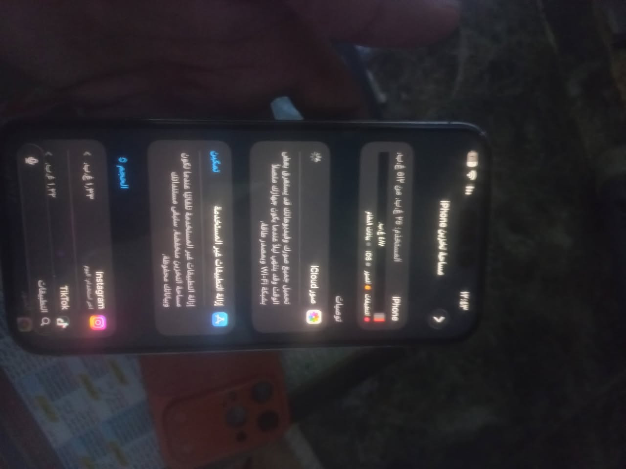 ايفون 14 برو ماكس
الجهاز عربي شرق اوسط AA/A

الجهاز مستبدل فقط شاشة اصلية وكالة من امها 

ذاكرة 512 خط واحد البطارية 86 بلادية

وبي كسر بسيط بالظهر ومخليله كفر ١٧ 

الباقي الجهاز كله كفاله فقط شاحن وياه

السعر 650 وبي مجال بسيط

***********
