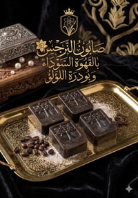 صابون القهوة السوداء وبودرة اللؤلؤ ☕✨ ​(لمحبات النضارة الفورية والتقشي...