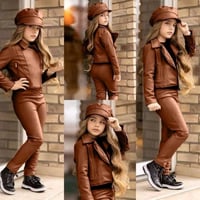 طقم جلد بناتي • جلد تقيل • مقاسات ٤-١٠ سنوات