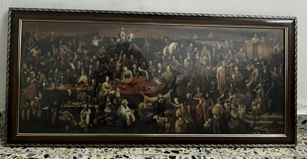 سلام عليكم اخوان لوحه انتيكه تحتوي على العديد من الشخصيات البطوليه في الوقت السابق مثل فيصل الأول و محمد علي كلاي و بروسلي و الكثير من الشخصيات المهمه في العهد القديم تم شرائها من معرض بغداد الدولي بسعر 200$ امانه الله  قيم بما يرضي الله اي استفسار آخر ***********
