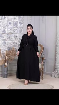 فستان • سواد فاحم • فري سايز ١١٠ كيلو