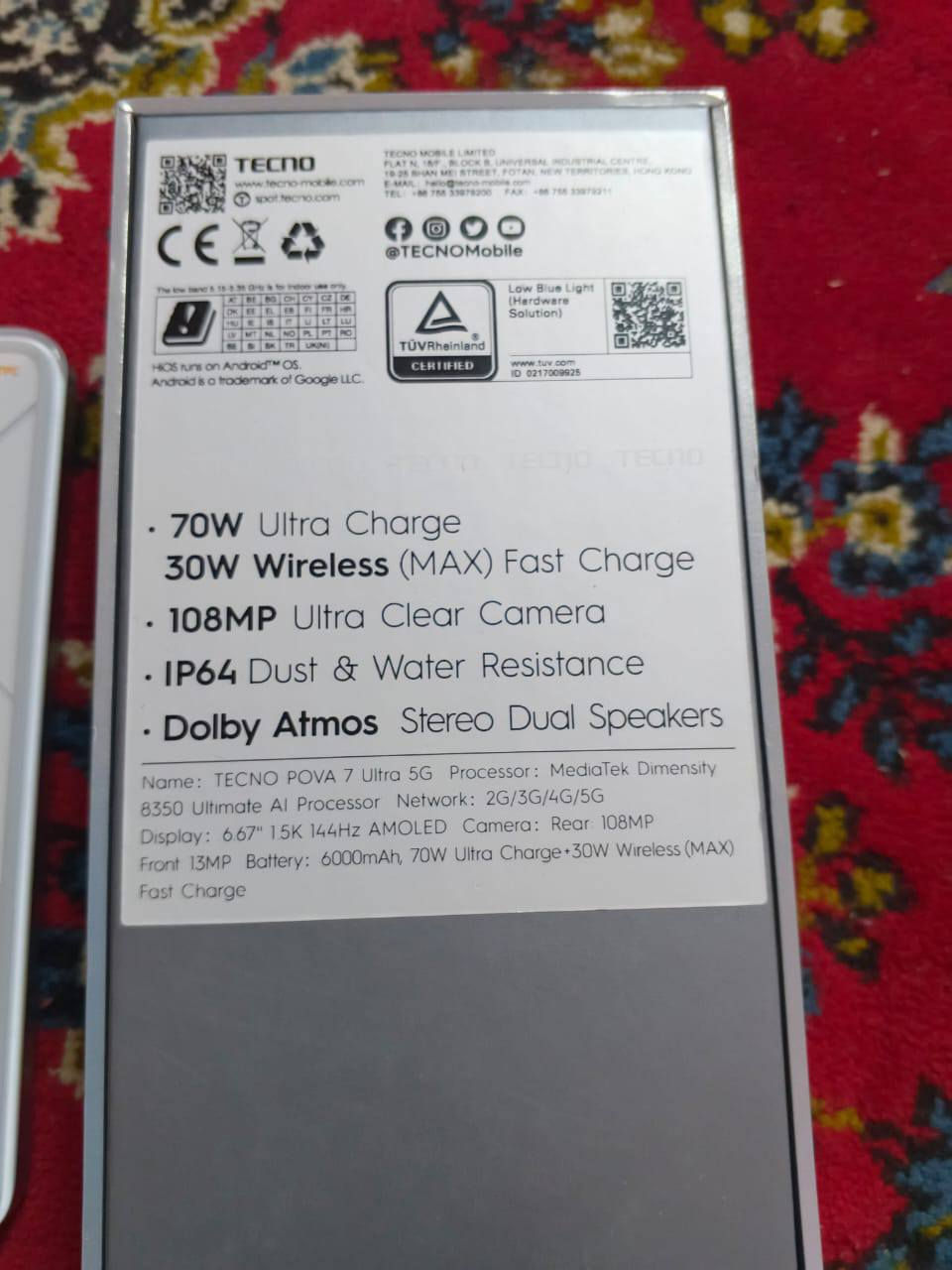 TECNO POVA 7 Ultra 5G جهاز للبيع ذاكرة ٢٥٦.السعر 425 باقي التفاصيل بالصور. نظافة ٩٥/١٠٠. الشراي يتصل على الرقم ***********. غير متواجد على الفيس.
