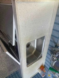 سنك • مرمر طبيعي • حوض ستيل