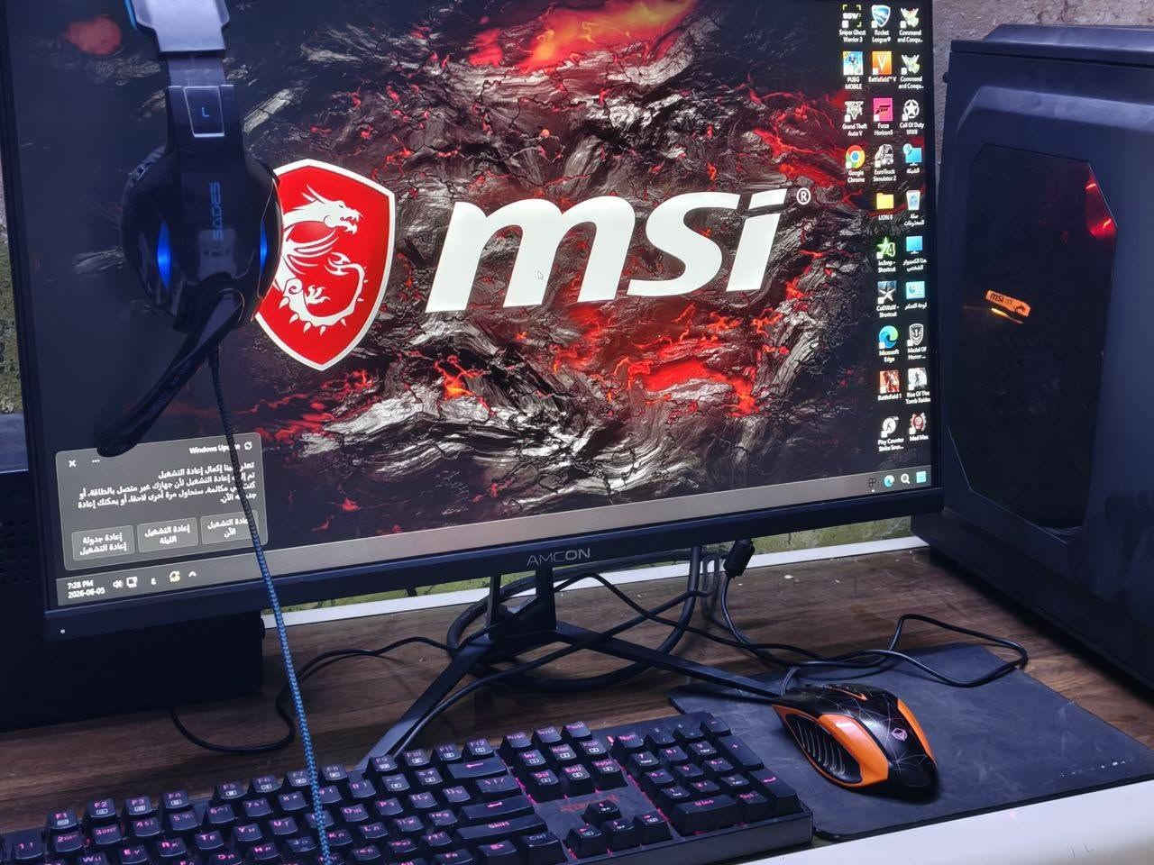 PC Gaming للبيع
Intel Core i5-9400F
MSI GTX 1660 Ti 6GB
RAM 16GB DDR4
SSD 128GB + HDD 1TB
Corsair CS650M 
  UPS 1500W وكيبورد وماوس وسماعات

الاضافات أو الملحقات: يوجد ميز مع كرسي+ سبيكرات خارجية عدد 2 + مايك M8 + لد نيون + تيبلام گيمنك + ساعة رقمية 

مكاني:
ديالى _ قضاء جلولاء 

للاستفسار:
***********
