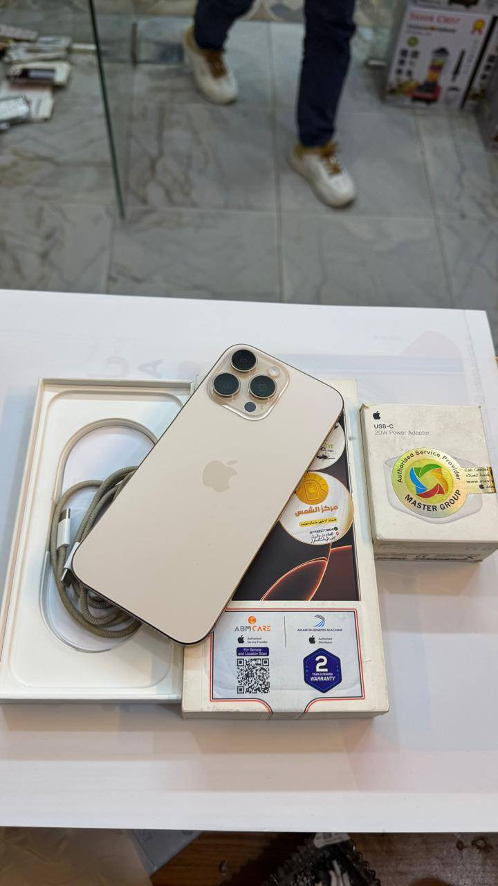 ايفون 16 برو ماكس 256
بطارية 99‎%‎
نضافة 100‎%‎
استخدام قليل 
مشحون فقط 186 مرة
كامل ملحقات الاصلية 
ضمان شركة باقي بيه ضمان  شركة ABM
استخدام قليل 
السعر مناسب 
***********
العنوان القطاع شارع السوك مجاور عوينات الكرار 
مركز الشمس
