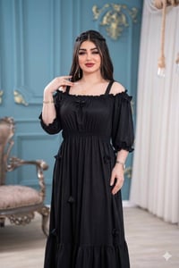 فستان • اسود • فري سايز لحد ٩٥