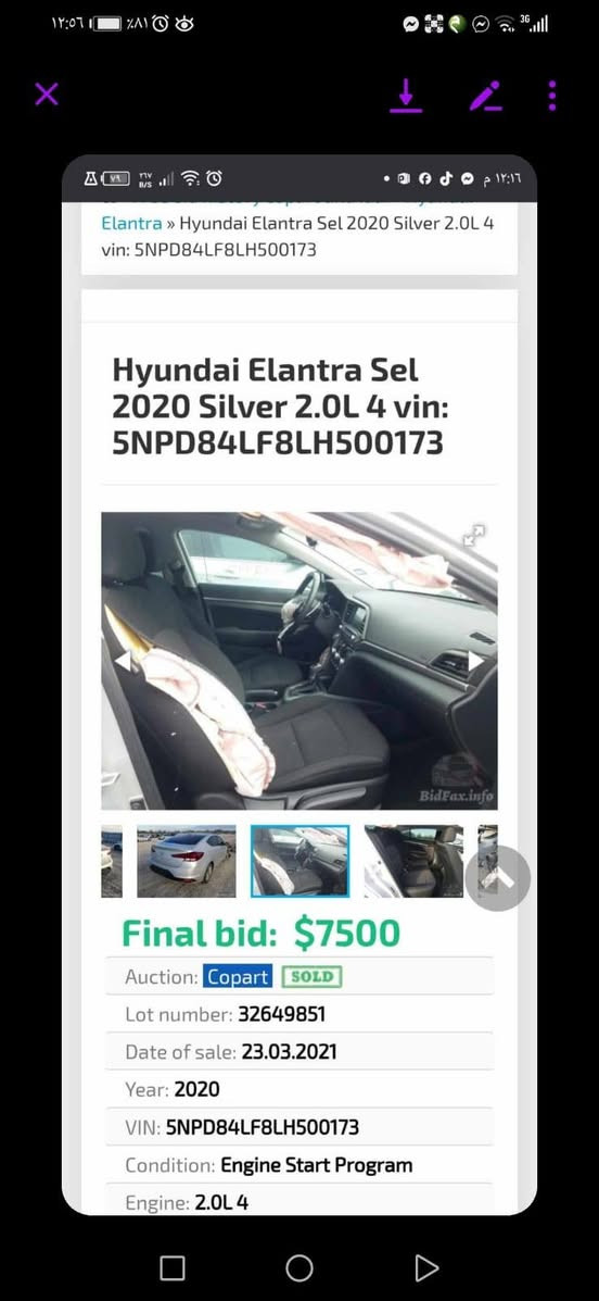 السلام عليكم النترا للبيع موديل 2020 وارد امريكي الحادث مالتها جاملغ الايمن صور الحادث مال امريكا موجود بالمنشور فقط وبيها طخه بالدوسه ما مصلحه وموجوده بالصور السياره فول واحد على واحد فتحه بصمه تشغيل بصمه ابواب سياقه ذاتيه حساسات مانع انزلاق الكشنات تدفئه فتحه بعد بها مواصفات ماشيه 87 سياره باسمي شخصيا السياره خير من الله صار لها سنتين عندي على ايدي رقم بابل السعر 157 وبيها مجال 
رقمي ‏‪0781 051 7349‬‏ مكاني كربلاء طويريج
