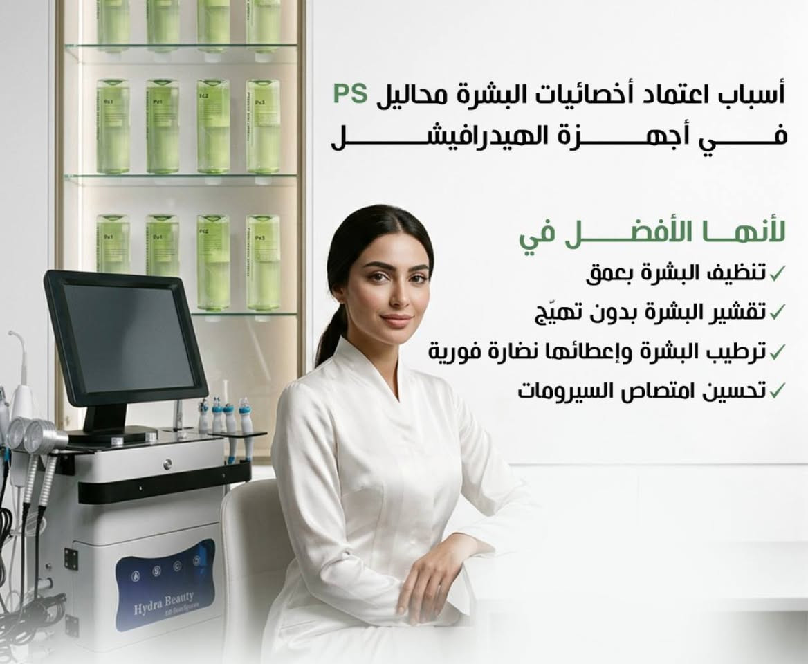 محاليل ps solution  الكوريه الاصليه لأجهزه الهيدرافيشل الحديثه لتجديد البشره وتنظيفها دون تهيج او احمرار 
Ps1 للتنظيف العميق
Ps2 للتقشير والتجديد 
Ps3 للترطيب والتغذيه 
نتائج فوريه بعد الجلسه⁩
للحجز والاستفسار خاص 
يوجد توصيل لجميع المحافظات


**إذا كنت صاحب هذا الإعلان وتريد حذفه لأي سبب، رجاءا أرسل رسالة إلى الدعم الفني**
