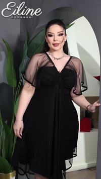 فستان اسود • فانيلة زبدة • مقاسات XL-4XL