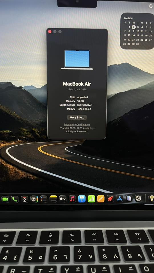 ماك بوك اير M4 2025 سكاي بلو
حجم 13
ذاكرة 256
رام 16
مشحونه 4 مرات فقط 
نسخة اوربية كيبورد انكليزي 
مكفوله من الشخط 
للاستفسار ***********
