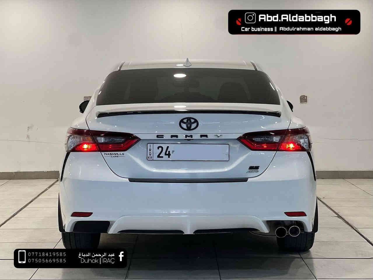 تويوتا كامري 2023 +SE   (وارد امريكي)AWD
: العداد: 30  الف ميل   مواصفات : كشنات جلد
 ، كشنات كهرب ، تدفئة بالكشنات 
و هيتر بالسترين ،تحديد مسار كروز سرعة 
، شيفتات بالستيرن ، رادار امامي خلفي و نقط عمياء  
وضعيات قيادة حساسات ، بصمة تشغيل عن بعد 
السيارة بدون صبغ بدون دواخل بدون ايرباك 
تعديل بارد شبر بالجاملغ  الخلفي و كرت بجاملغ الامامي 
السيارة رقم دهوك الجديد  مكان السيارة دهوك 
السعر : 225$ ورقة و بيها مجال 
 للتواصل: واتساب
*********** 
***********
