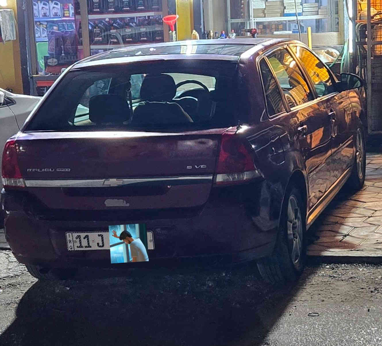 ماليبو 2004 للبيع
محرك 3.5 
محرك نظيف 
نقص فقط كير وصدر امامي 
تبريد شغال تايرات امامية جديدة 
دسكات امامية وخلفية جديدة 
راديتر جديد مطارة ماء جديد 
رقم بغداد الجديد 
سنوية بأسمي 
السعر 55 ورقة وبيها مجال 
الرقم ***********
بغداد اليرموك
